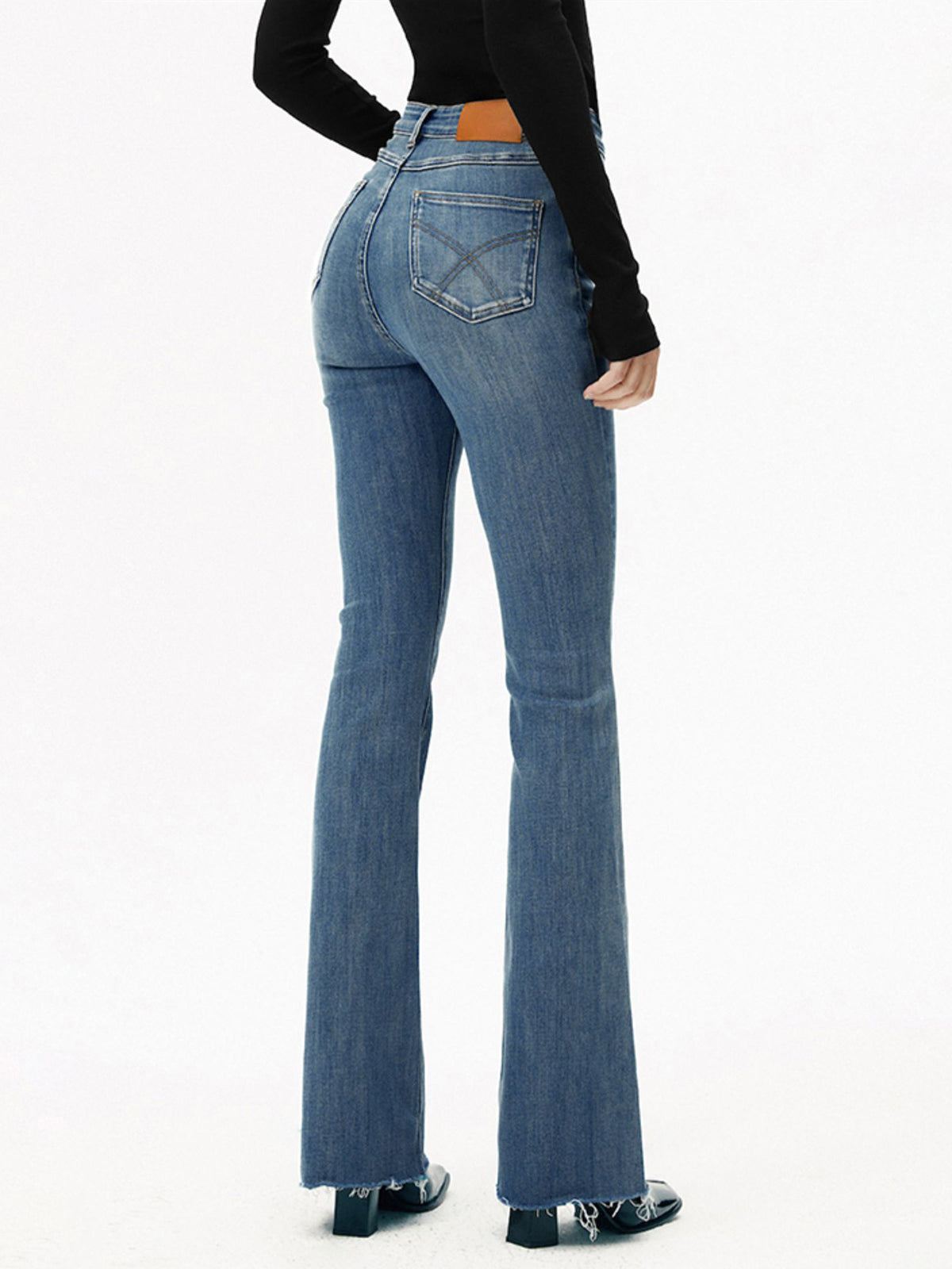 Nikola | High-Waist Bootcut Jeans Dames Slim Fit - Stretch, Slankend en Beenverlengend - Marine Blauw