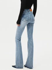Nikola | High-Waist Bootcut Jeans Dames Slim Fit - Stretch, Slankend en Beenverlengend - Marine Blauw