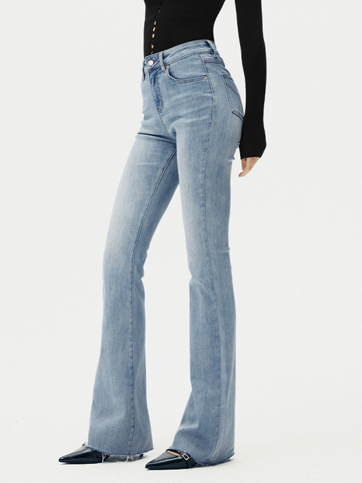 Nikola | High-Waist Bootcut Jeans Dames Slim Fit - Stretch, Slankend en Beenverlengend - Marine Blauw