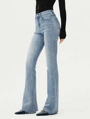 Nikola | High-Waist Bootcut Jeans Dames Slim Fit - Stretch, Slankend en Beenverlengend - Marine Blauw
