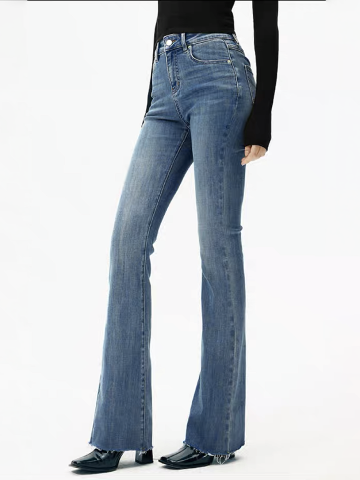 Nikola | High-Waist Bootcut Jeans Dames Slim Fit - Stretch, Slankend en Beenverlengend - Marine Blauw