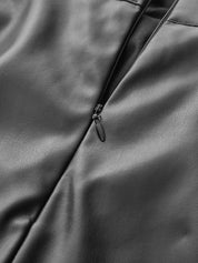 Leren Rok Dames | Midi Rok met Split en Ruches - Isabella Bellucci