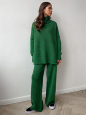 Gebreide Set Dames | Baggy Coltrui en Broek met Stretch - Alessia Fiora