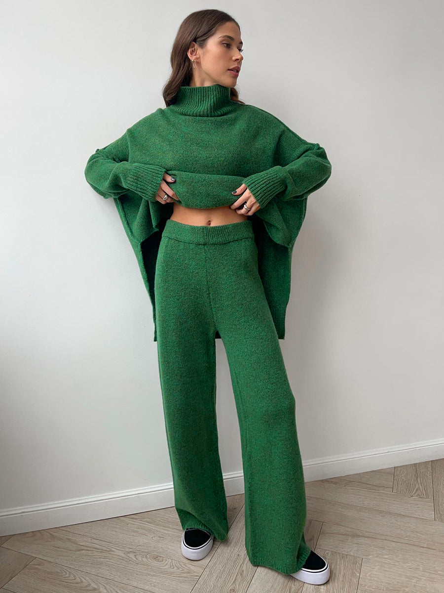Gebreide Set Dames | Baggy Coltrui en Broek met Stretch - Alessia Fiora