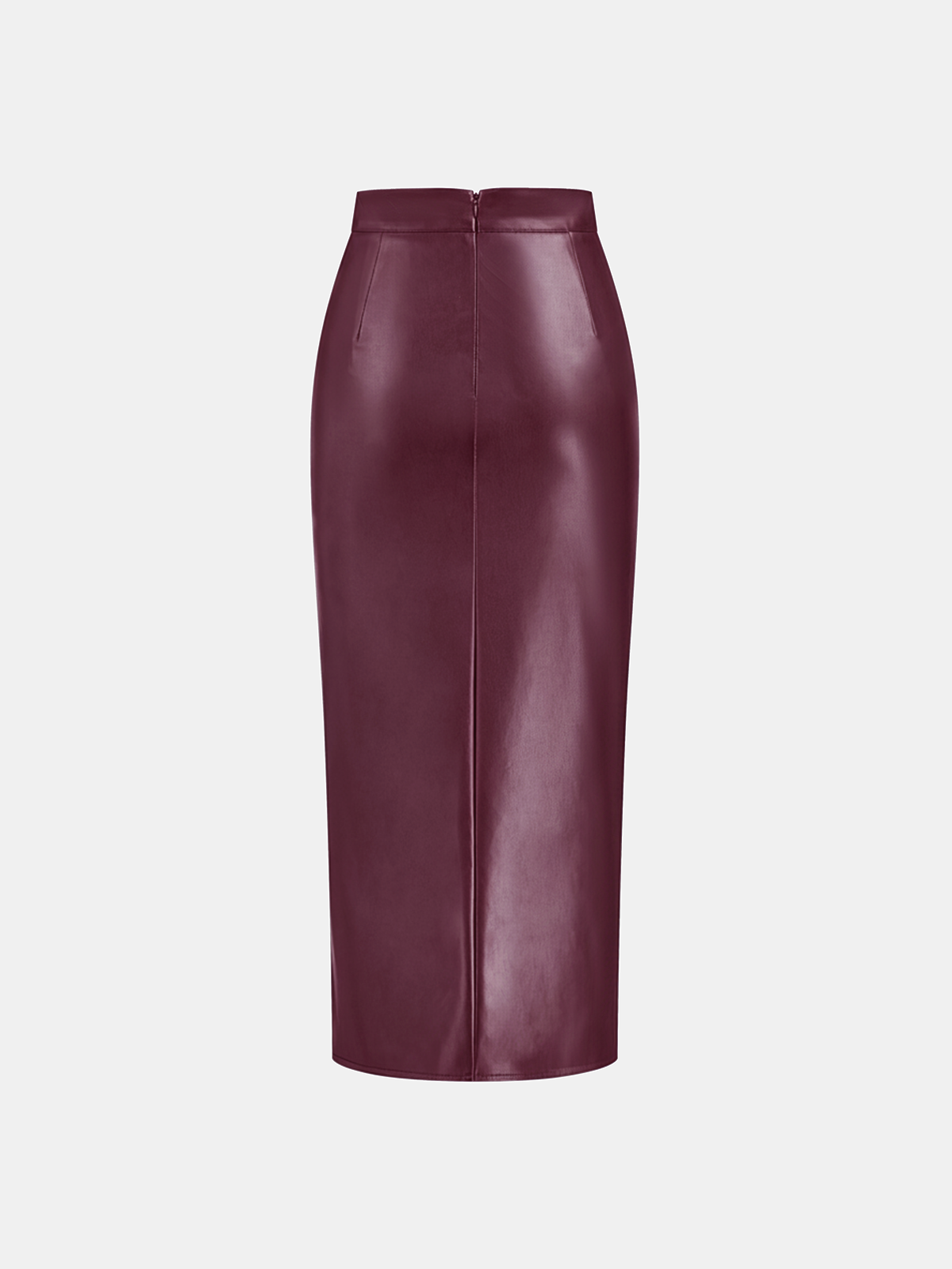 Leren Rok Dames | Midi Rok met Split en Ruches - Isabella Bellucci