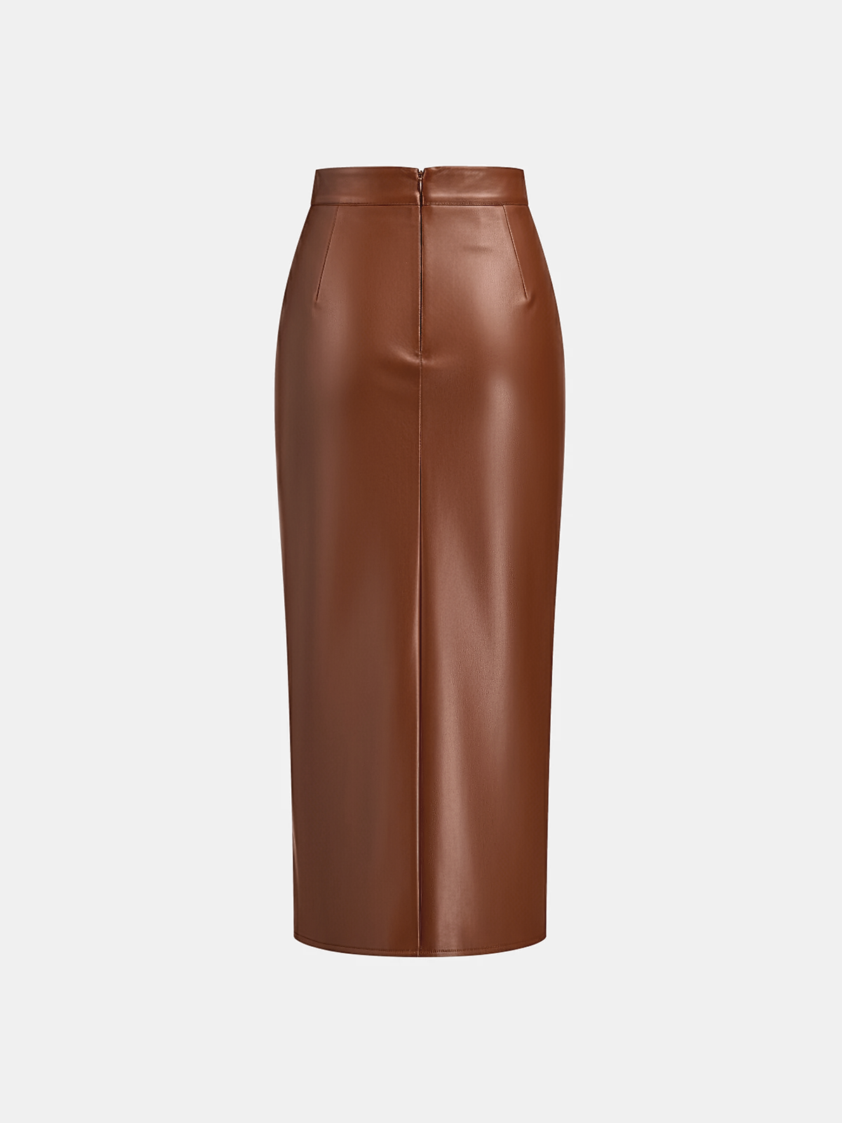 Leren Rok Dames | Midi Rok met Split en Ruches - Isabella Bellucci