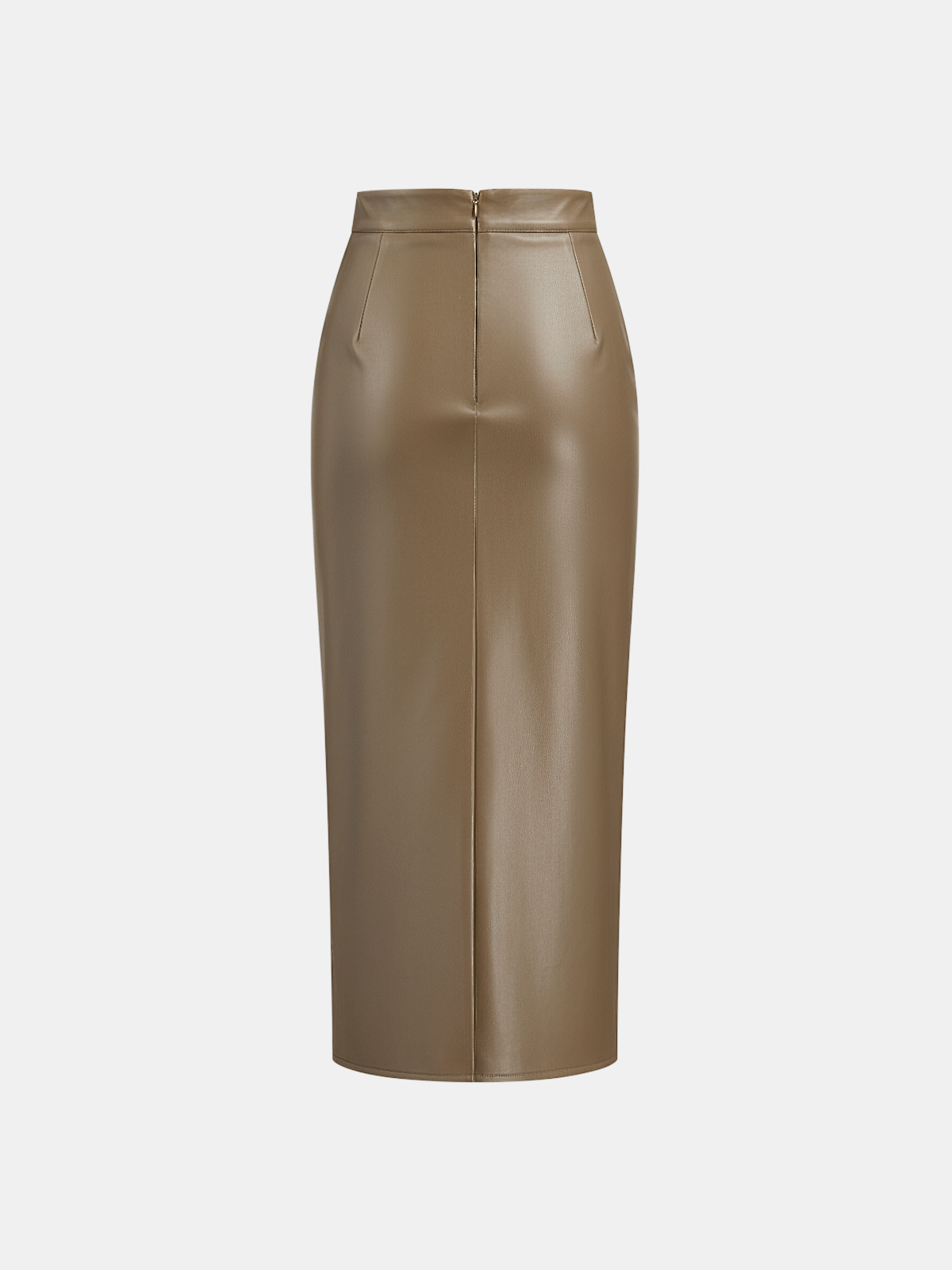 Leren Rok Dames | Midi Rok met Split en Ruches - Isabella Bellucci