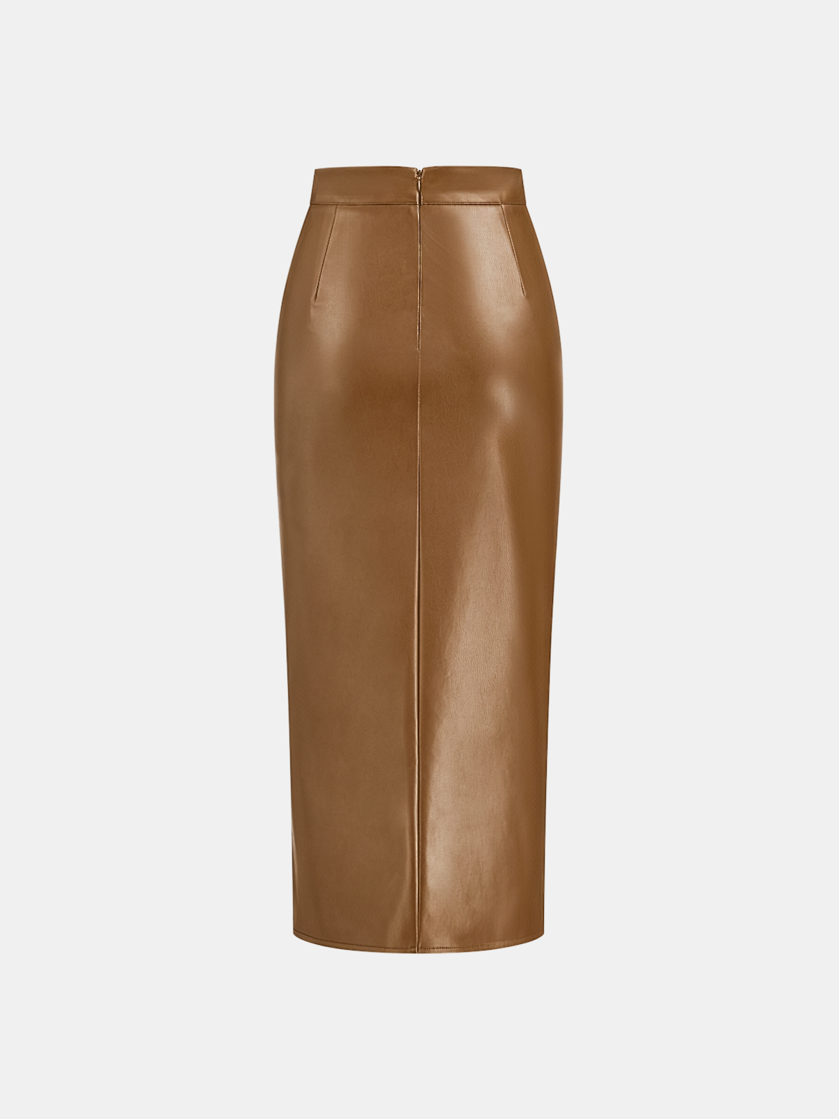 Leren Rok Dames | Midi Rok met Split en Ruches - Isabella Bellucci