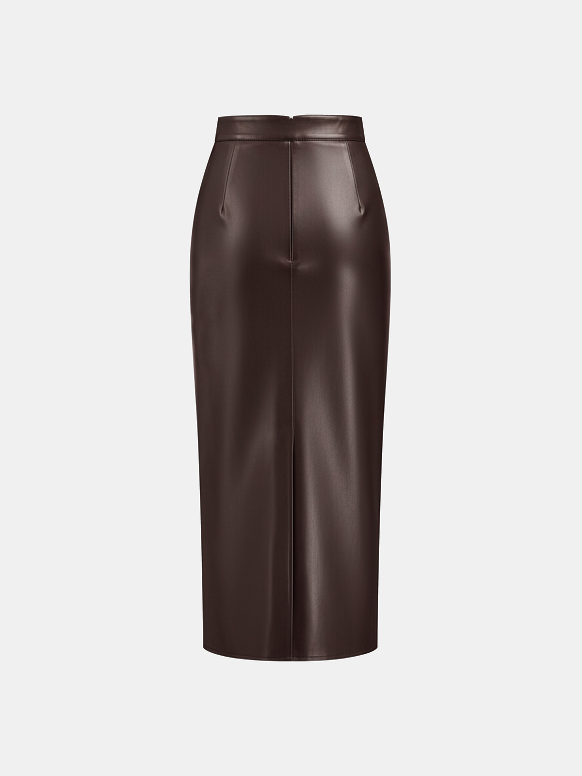 Leren Rok Dames | Midi Rok met Split en Ruches - Isabella Bellucci