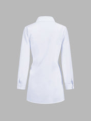 Dames lange blouse met knoopsluiting en strikdetail - Isabella Belluci