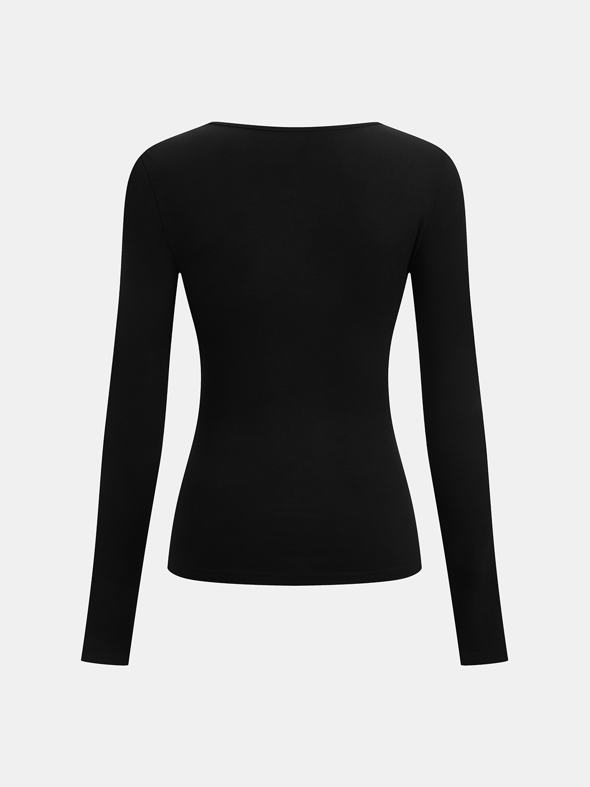 Geribde Top Dames met Asymmetrische Hals en Lange Mouwen | Valentina Romano