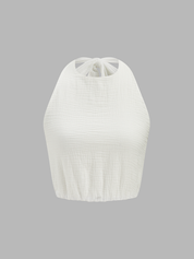 Dames Tweedelig Setje Halter Top en Cargo Broek Katoen Blend - Wit - Maelen