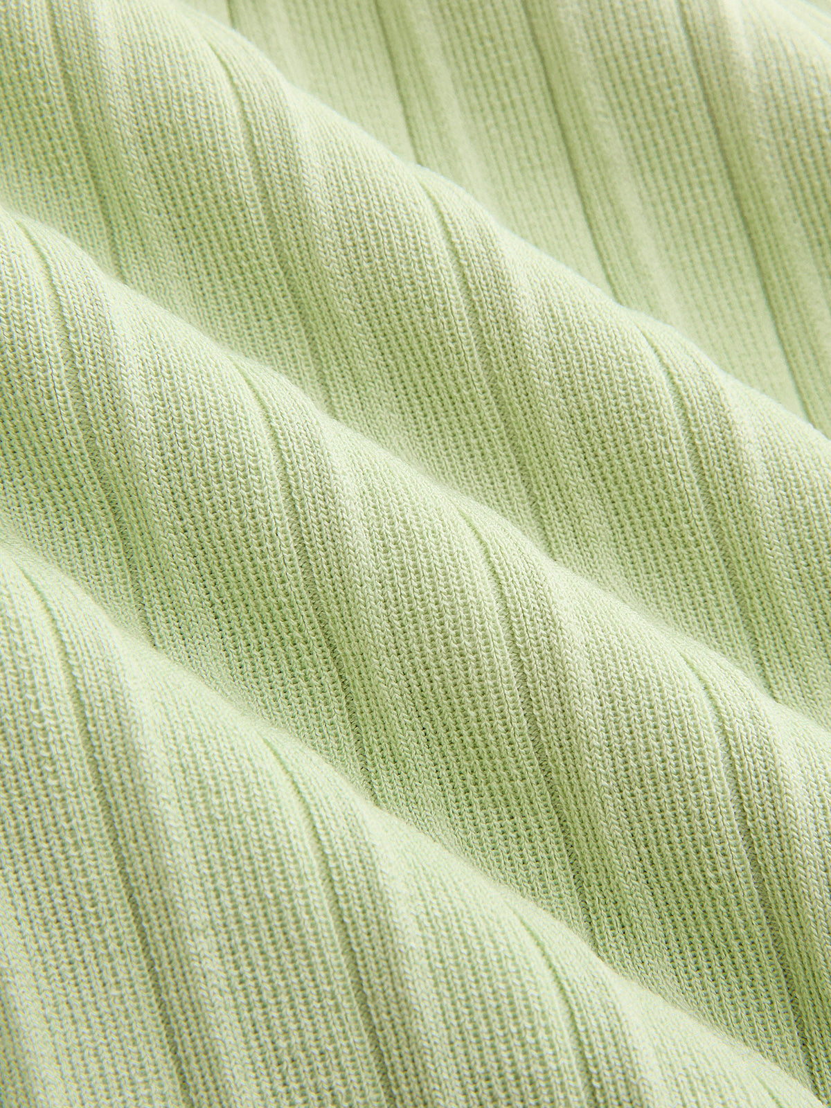 Dames Geribbelde Gebreide Maxi Jurk Mock Neck Aansluitend - Lichtgroen - Maelen
