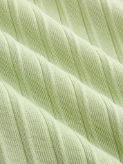 Dames Geribbelde Gebreide Maxi Jurk Mock Neck Aansluitend - Lichtgroen - Maelen