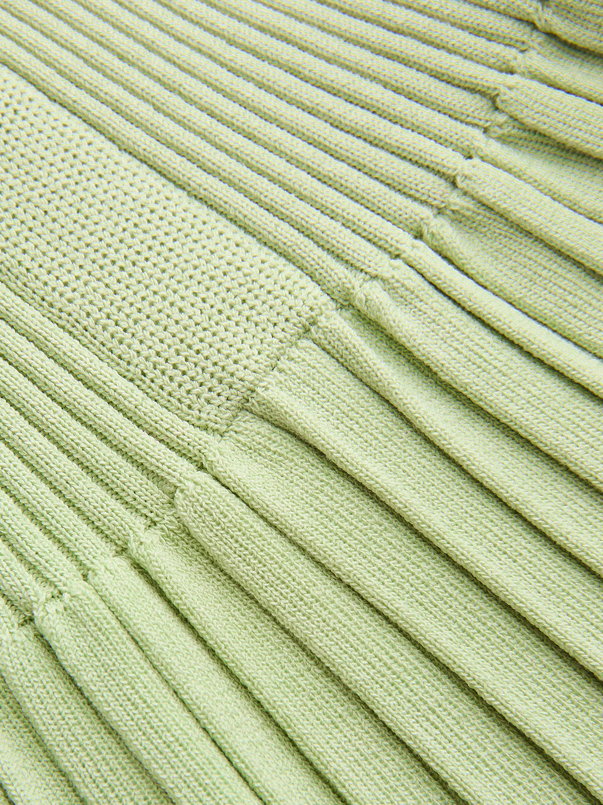 Dames Geribbelde Gebreide Maxi Jurk Mock Neck Aansluitend - Lichtgroen - Maelen