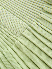 Dames Geribbelde Gebreide Maxi Jurk Mock Neck Aansluitend - Lichtgroen - Maelen