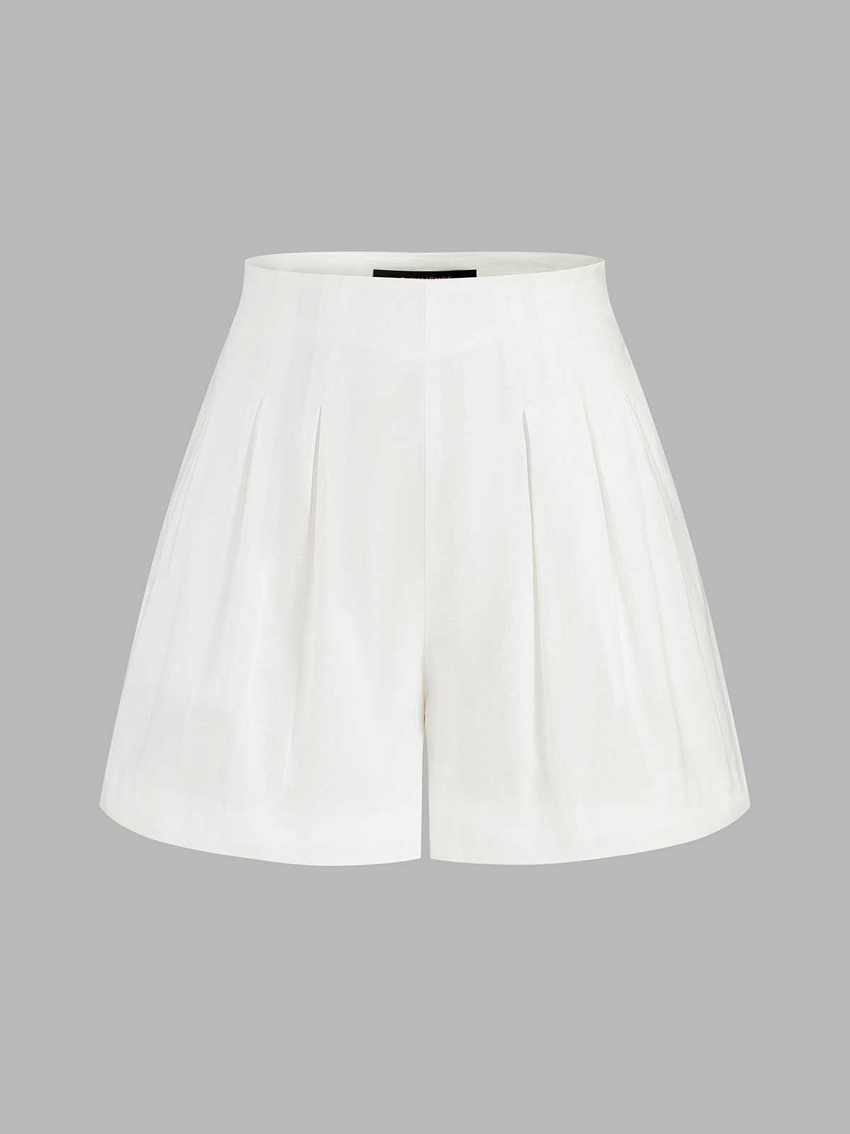 Dames Tweedelig Setje Peplum Top en Geplooide Shorts Katoen Linnen - Gebroken Wit - Maelen