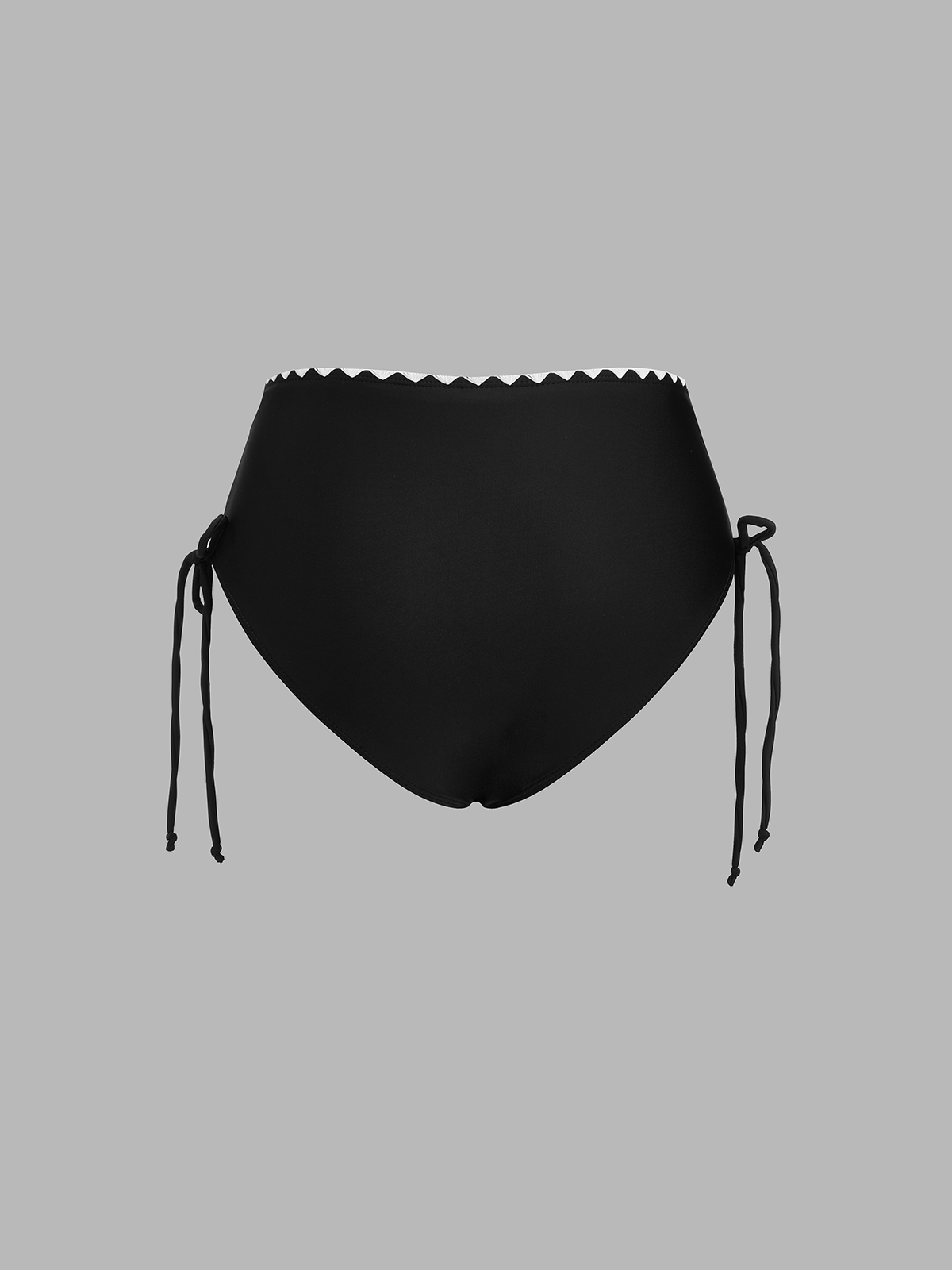Dames Tweedelig Bikini Halter Schelpenrand Contrast - Zwart - Maelen