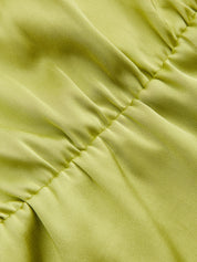 Dames Satijnen Blouse Mouwloos Cowl Neck Peplum - Groen - Maelen