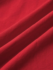 Dames Maxi Jurk Halter Katoen Linnen Split - Rood - Maelen
