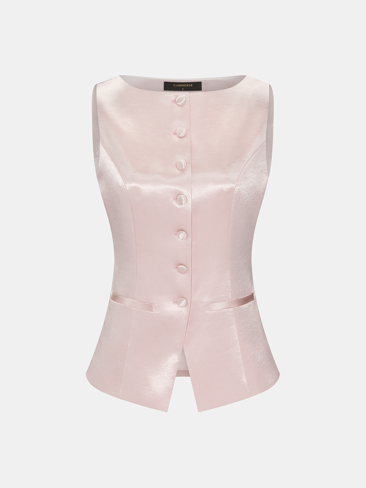 Dames Tweedelig Satijnen Setje Mouwloze Top en Shorts - Roze - Maelen