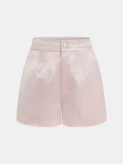 Dames Tweedelig Satijnen Setje Mouwloze Top en Shorts - Roze - Maelen