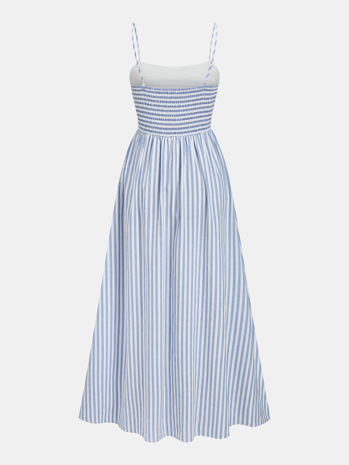 Dames Cami Maxi Jurk Gestreept Katoen Blend Cutout Detail - Blauw - Maelen