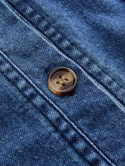Dames Denim Top V-hals Knoopsluiting Mouwloos Peplum - Blauw - Maelen