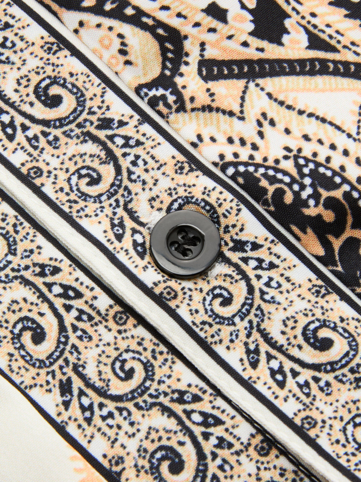 Dames Midi Jurk Lange Mouwen Paisley Print Ceintuur - Abrikoos - Maelen