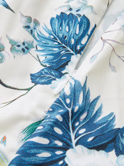Dames Cami Maxi Jurk Tropical Print Spaghettibandjes - Blauw - Maelen