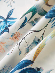 Dames Cami Maxi Jurk Tropical Print Spaghettibandjes - Blauw - Maelen