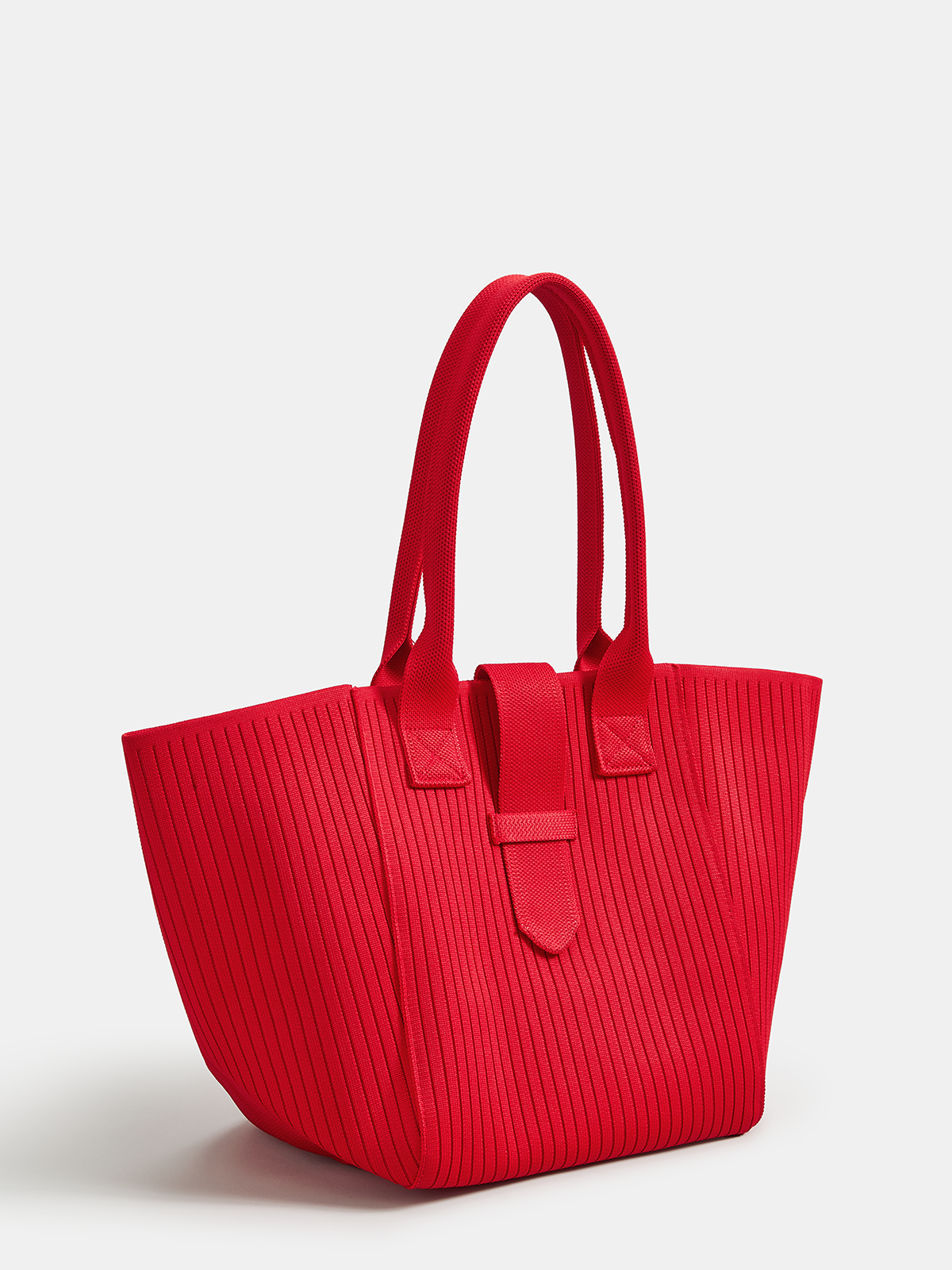 Dames Tote Bag Geribbeld Gebreid Groot Casual - Rood - Maelen