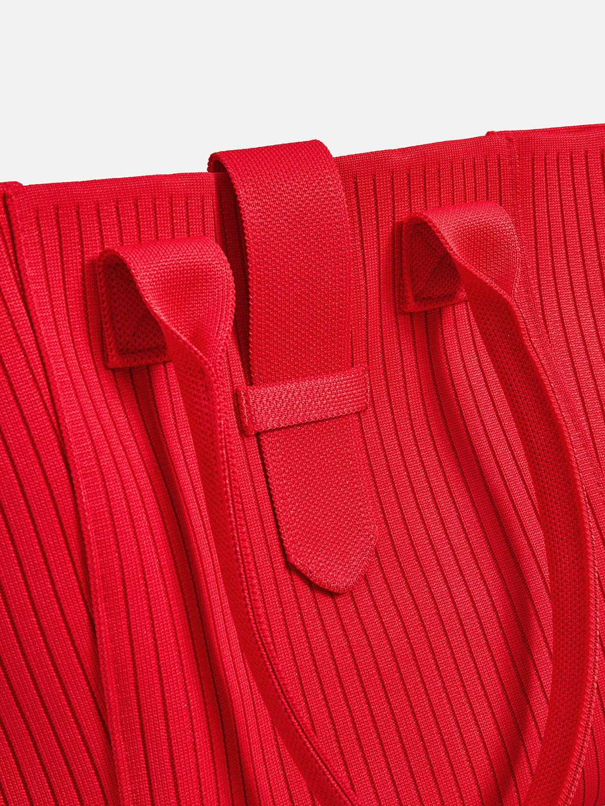 Dames Tote Bag Geribbeld Gebreid Groot Casual - Rood - Maelen