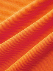 Dames Geribbeld Gebreid Top Kant Peplum Zoom - Oranje Rood - Maelen