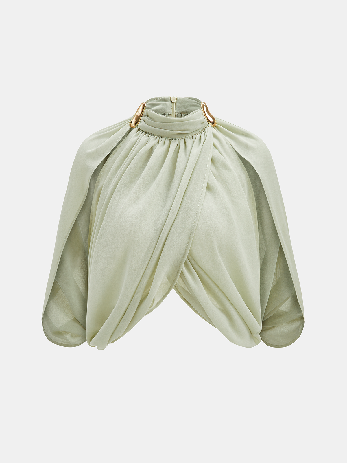 Dames Tweedelig Setje Chiffon Capelet Top en Maxi Rok - Mintgroen - Maelen