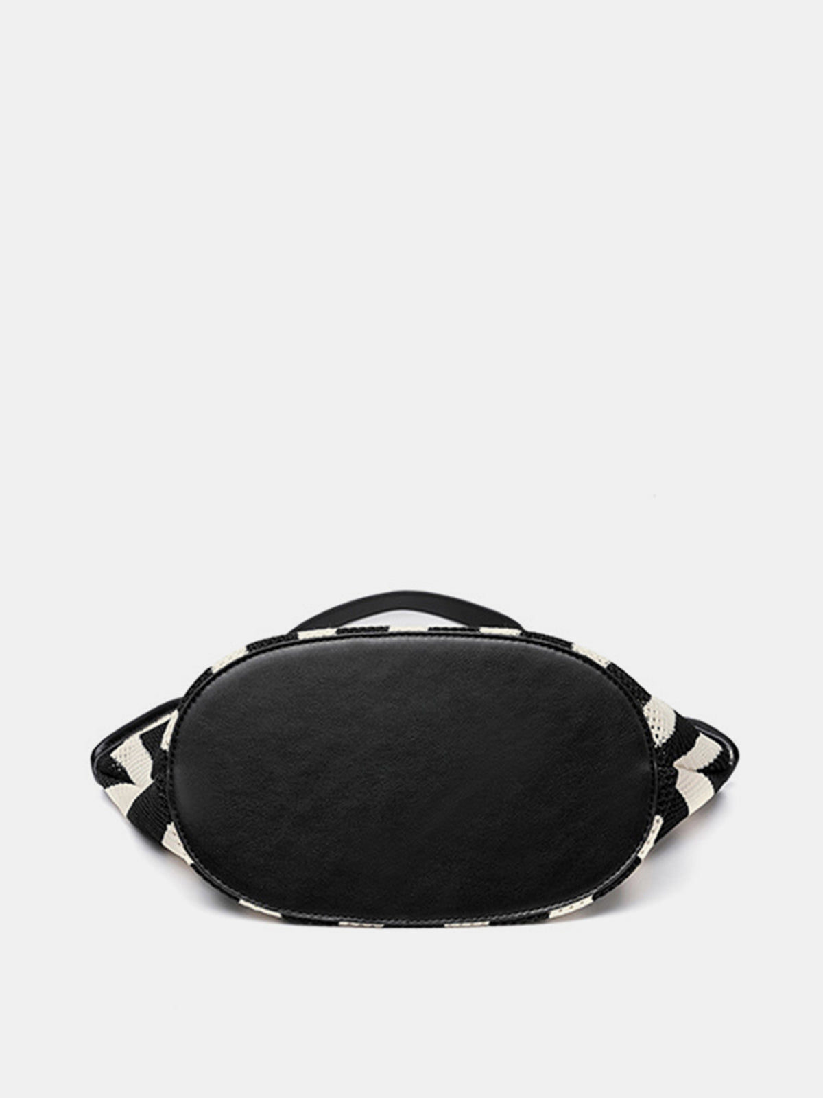 Dames Hobo Schoudertas Geweven Mesh Gestreept - Zwart / Wit - Maelen