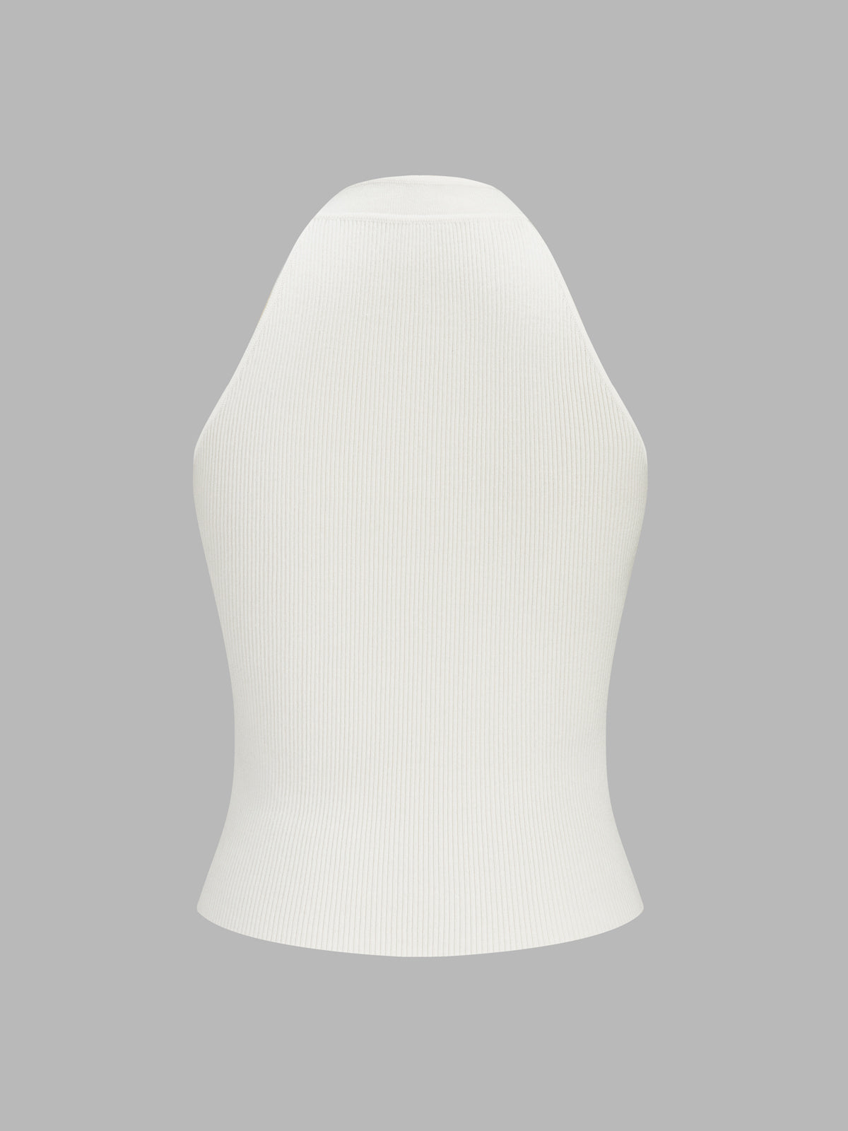 Dames Geribbelde Tanktop Keyhole Hals Kikkerknoopjes Lyocell - Gebroken Wit - Maelen