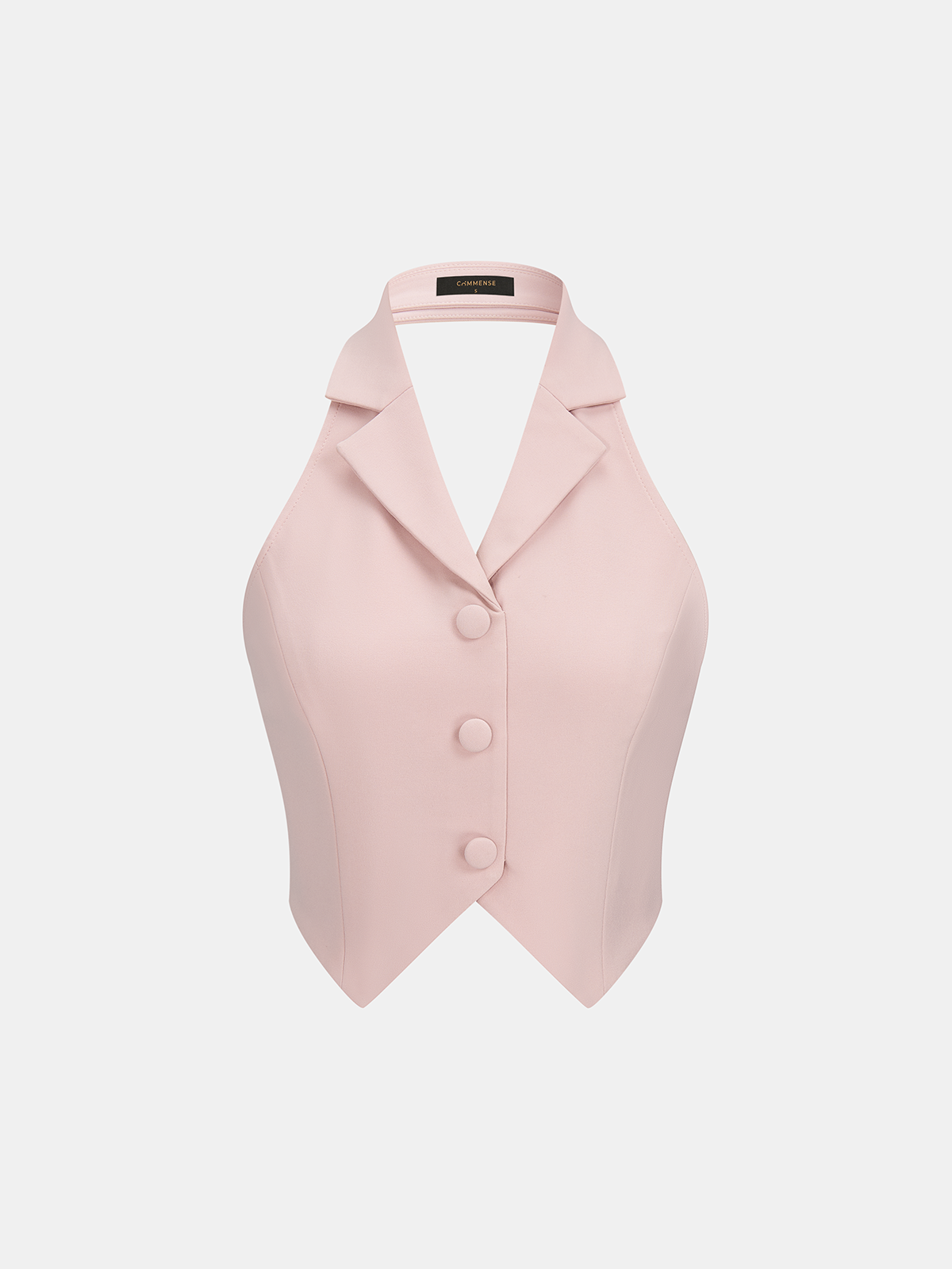 Dames Tweedelig Setje Halter Vest en Wide Leg Broek - Roze - Maelen
