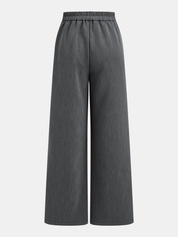 Dames Tweedelig Setje Geplooide Blouse Cap Sleeve en Geplooide Broek - Grijs - Maelen