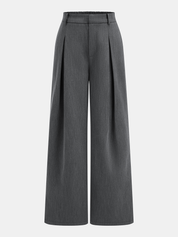 Dames Tweedelig Setje Geplooide Blouse Cap Sleeve en Geplooide Broek - Grijs - Maelen