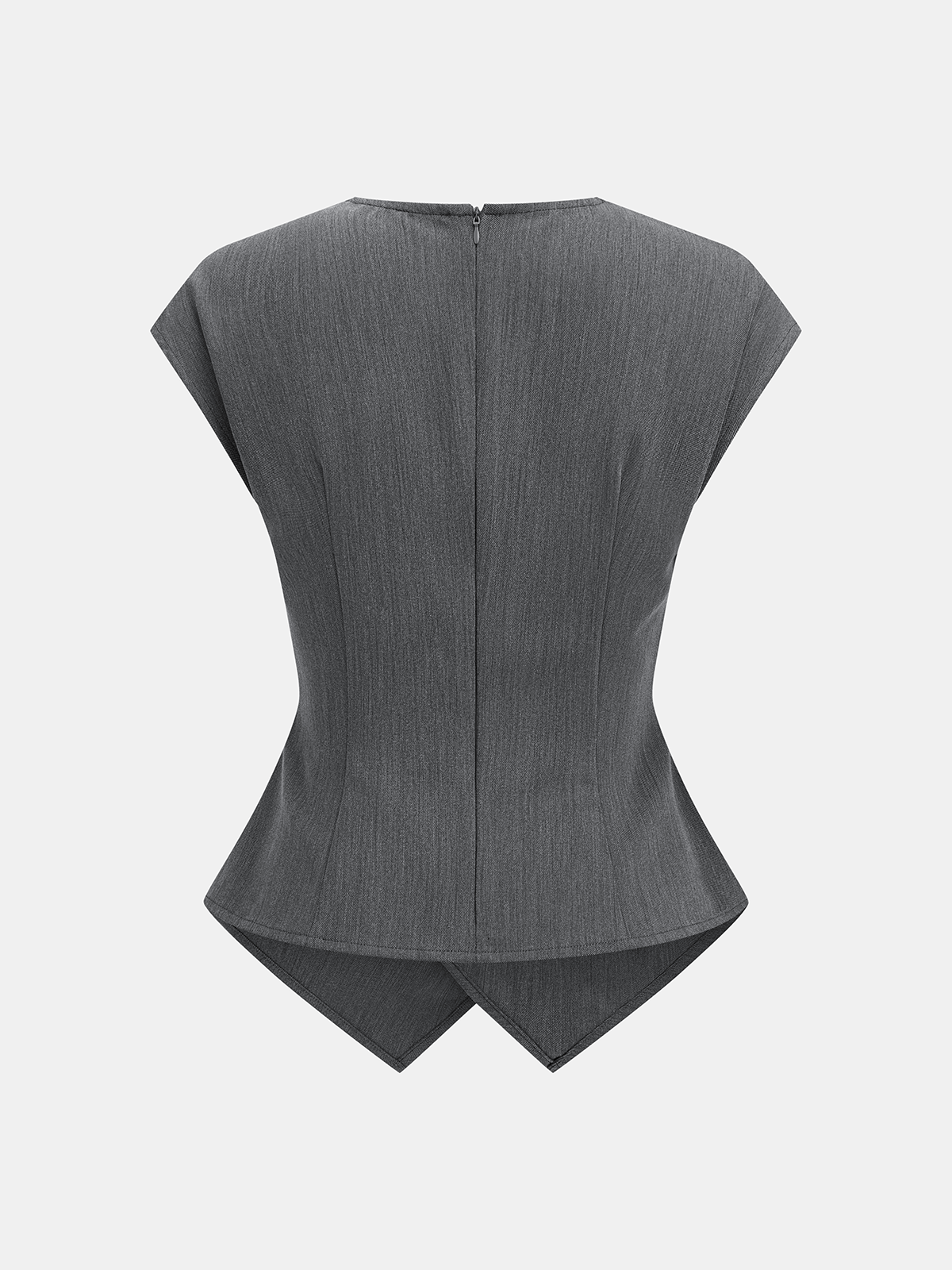 Dames Tweedelig Setje Geplooide Blouse Cap Sleeve en Geplooide Broek - Grijs - Maelen