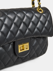 Dames Crossbody Tas Gewatteerd Ketting Schoudertas - Zwart - Maelen
