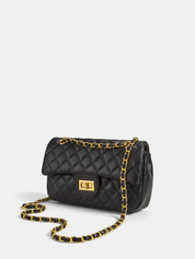 Dames Crossbody Tas Gewatteerd Ketting Schoudertas - Zwart - Maelen