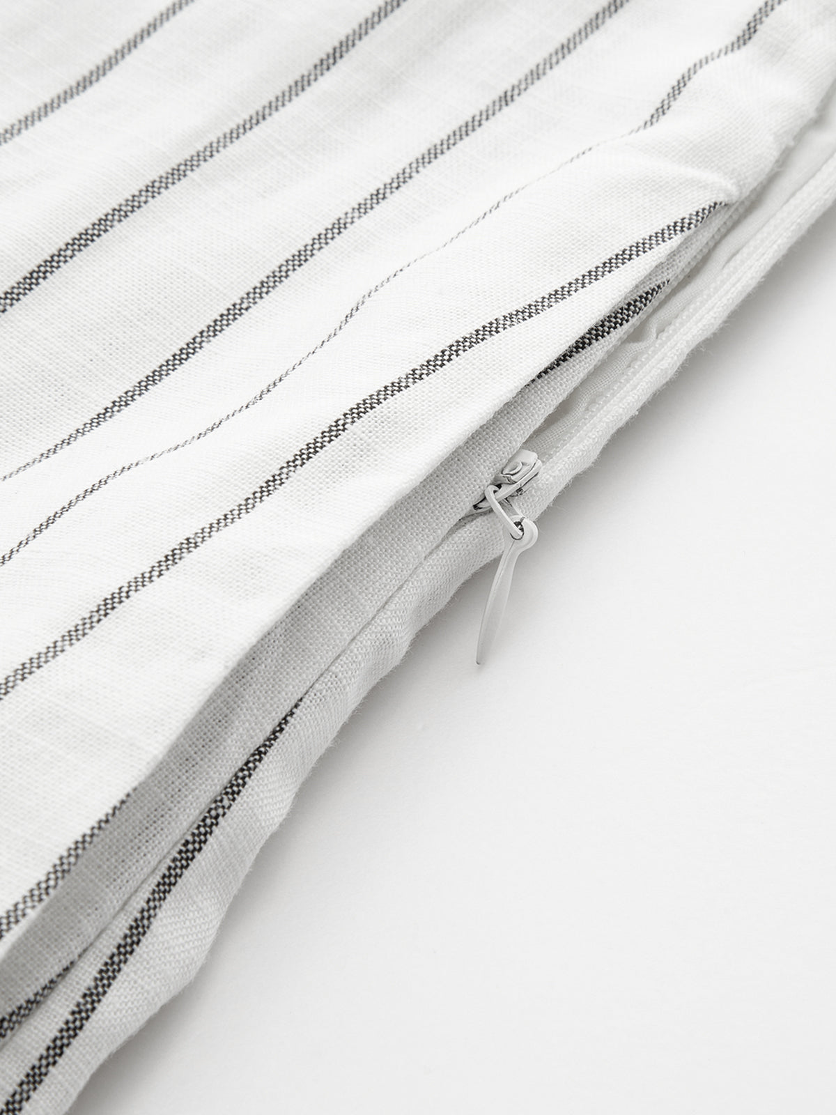 Dames Wide Leg Broek Krijtstreep Katoen Linnen Tencel - Gebroken Wit - Maelen
