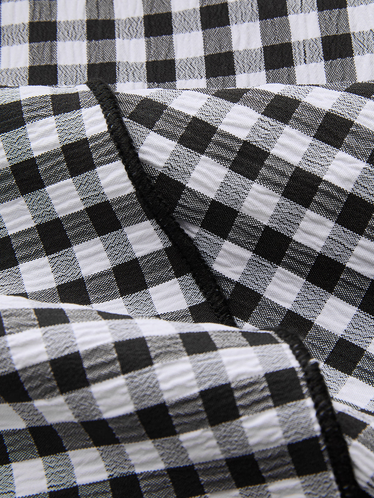Dames Maxi Rok Gingham Asymmetrisch Ruches Hoge Taille - Zwart - Maelen