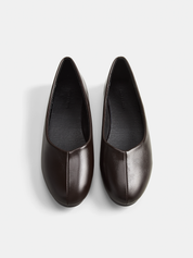 Dames Ballerina's Casual Comfortabel Leer Look - Donkerbruin - Maelen