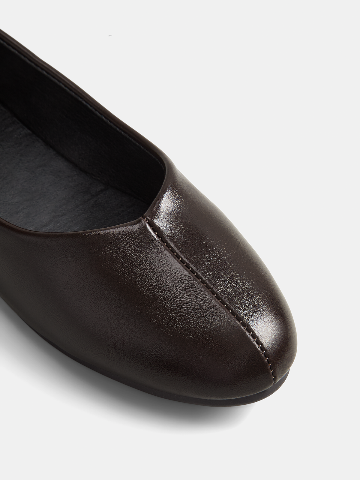 Dames Ballerina's Casual Comfortabel Leer Look - Donkerbruin - Maelen