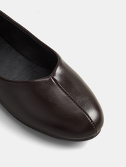 Dames Ballerina's Casual Comfortabel Leer Look - Donkerbruin - Maelen