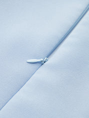 Dames Mini Jurk Boothalslijn Mouwloos Geplooide Rok - Blauw - Maelen