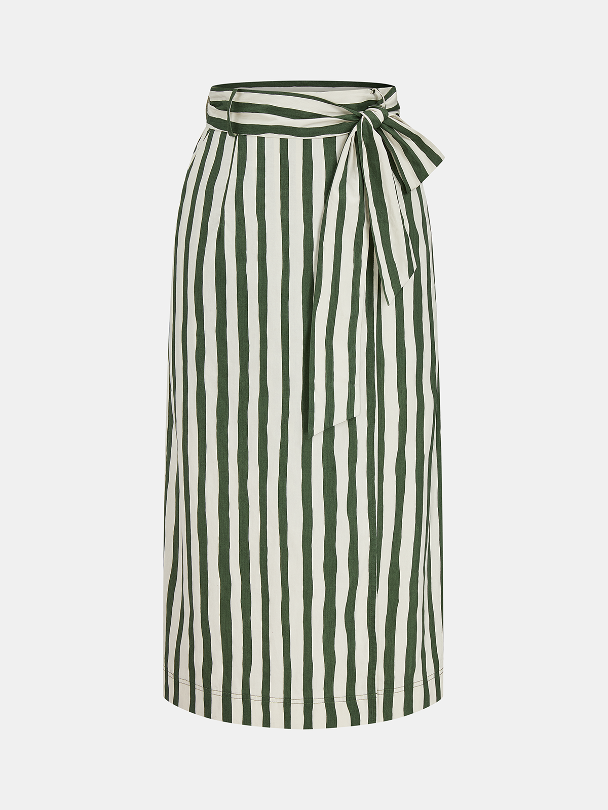 Dames Tweedelig Setje Haltertop en Gestreepte Midi Rok - Groen / Wit - Maelen